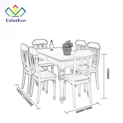 China (Other) American style adjustable hot sale dining table set modern dining furniture table and chair CEDT013 for sale