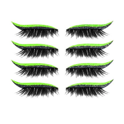 China 4Pairs/Set Reusable Makeup Eyeliner And Eyelash Stickers Cat Eye Beauty Makeup Shining Waterproof Fluorescent Eyeliner Liner Eye for sale