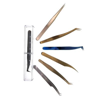 China Natural Eyelashes Kit Stainless Steel Tweezers Eyelash Eyelash Extension Tool Wick Extension Tools for sale