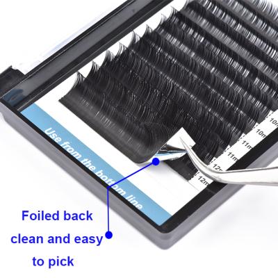 China Top Quality Vegan Fiber Eyelash Extensions PBT Natural Looking Korean Lash Trays for sale