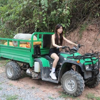 China Cheap Side By Sides Farming Dune Bike With Big Cargo Box Hydraulic Dumper 275cc 4X4 Farm ATV 22*10-10 for sale