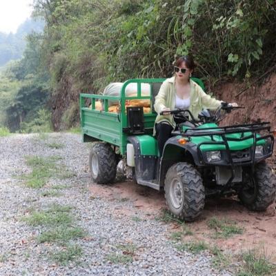 China atvs and farming utvs 4X4 4 stroke 12kw 4WD farm utvs 4X4 275cc 1.5m with trailer with tent and hydraulic tipping bucket 22*10-10 for sale