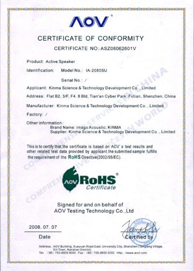 RoHS - Kinma High-Tech Co., Ltd.