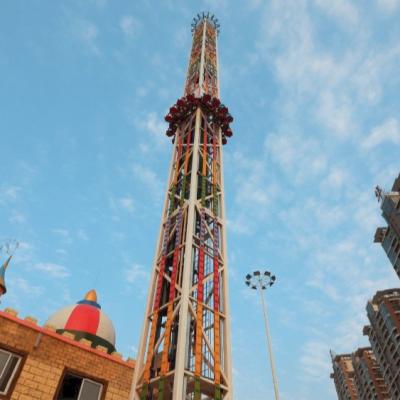 China Outdoor Theme Park Amusement Fairground Sky Drop 55m Swing Drop Ride Free Flying Ride for sale