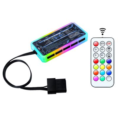 China Quiet Design 4 PIN Interface RGB Fan 4 PIN Type Controller Use For RGB Remote Control Fans Of Quiet Design And Colorful LED Light OEM Custom Computer Small 6 And Multicolor LED Light for sale