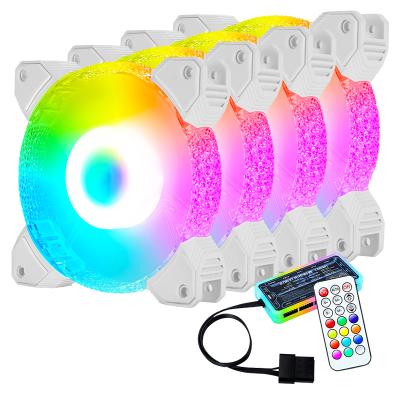 China RGB Cooler Computer Fan 120*120*25mm Diamond Mixed Rainbow Color 1200RPM Computer Case Cooling Fan with Molex 4PI for sale