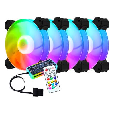 China Quiet Design Fan Ventilador And Newest Design Colorful LED Light PC Case 120mm RGB LED Fan Liquid Cooler With ARGB Controller Set for sale