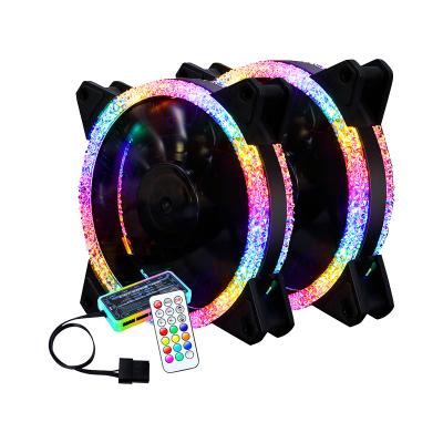 China Quiet Design And High Quality Wholesale Colorful RGB LED Light Radiator PC Case Fan 120mm Ventilador Liquid Fan With Remote Control For Game Case for sale