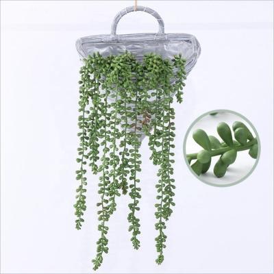 China Green Soft Plastic Flower Glue Ceiling Hanging Green Plant Environmental Protection Rattan Wall Hanging Lover Artificial Succulent Tears For Wall Decor for sale