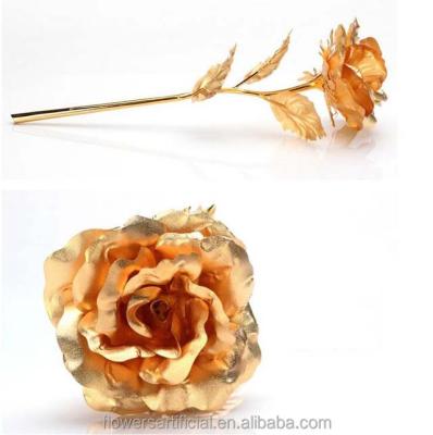 China 24k Gold Foil Plated Forever Rose Gold Dipped Rose Valentines Day Gift Rose for sale