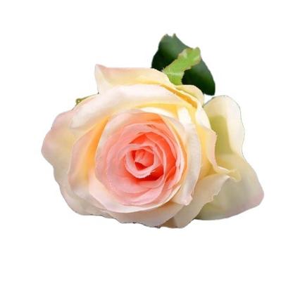 China Environmental protection factory green wedding rose artificial silk rose flowers for wholesale for sale