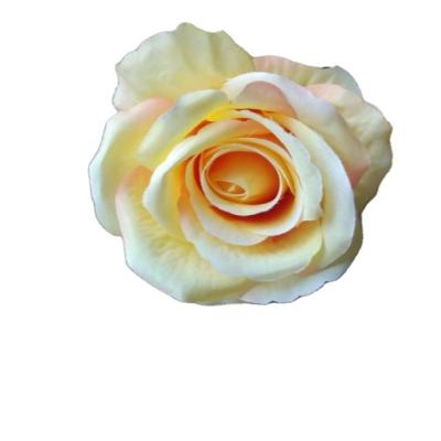 China Environmental protection 8cm green plant wedding artificial silk wall rose flower silk velvet flower artificial rose head for sale