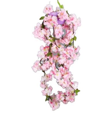 China Environmental Protection Green Plant Artificial Cherry Blossom Vines Wedding Arch Vines for sale