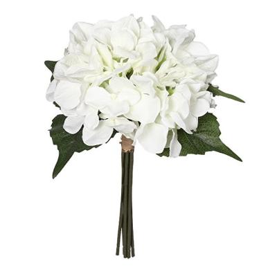 China Wholesale Customized Green Environmental Protection Bride Bridesmaid 5 Heads Hydrangea Artificial Bouquet for sale