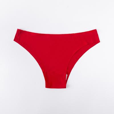 China Antibacterial red seamless simple women's thong underwear wholesal for sale