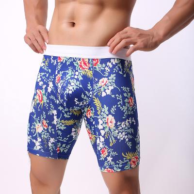 China Wholesale Antibacterial Men's Printed Boxer Briefs Shape Long Boxer Briefs Loosen Youth Mens Breathable Underwear for sale