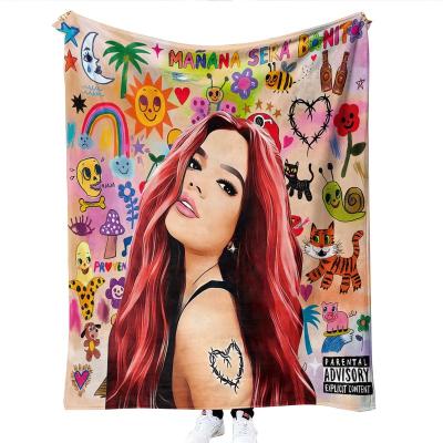 China 2023 Newest Hot Selling Custom Made Blankets Anti-Static Karol G Manana Sera Bonito Blanket Sublimation Flannel for sale