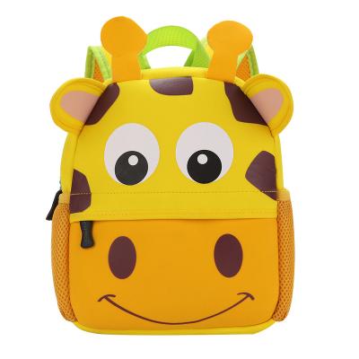 China Custom Logo Eco-Friendly Neoprene Cartoon Boy Girl Waterproof Zoo Animal Kids Backpack for sale