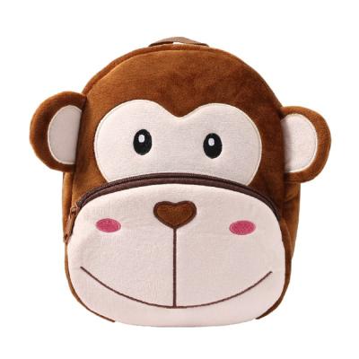 China Anti-theft Plush Bag Backpack Teddy Monkey Animal Shaped School Bag for sale