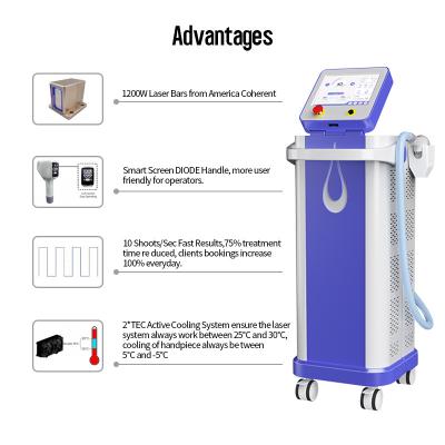 China 1200w LCD Diode Laser Hair Removal Machine Triple Wave 755 808 1064 for sale