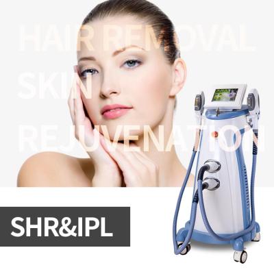 China Estación de trabajo de belleza IPL multifunción con 2 lámparas en pieza de mano para rejuvenecimiento facial en venta