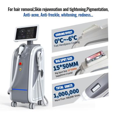 China 2 in 1 Multifunktionelle Schönheitsmaschine 2 Handstück Diodenlaser IPL-Maschine zu verkaufen