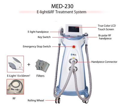 China Máquina del rejuvenecimiento de la piel del retiro del pelo del retiro del pelo del laser del IPL SHR en venta