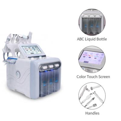 China 1mhz water Gekoelde Zuurstof Gezichtsmachine 6 in 1 Korea Aqua Peeling Hydra Te koop