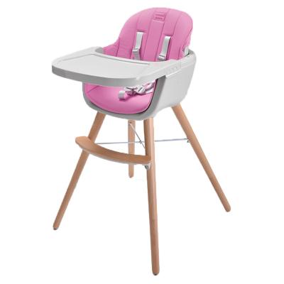 China Modern Child Chair Wooden Beech Baby Highchair for sale