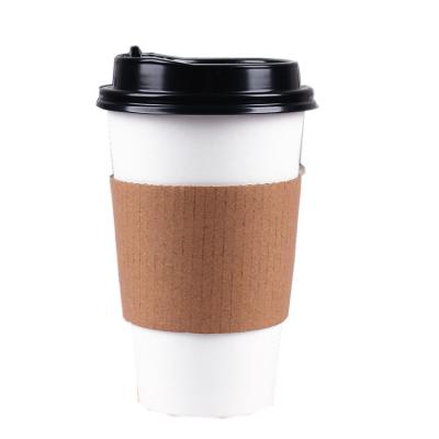 China Recycled Materials White Cup Cutsom Printing Logo Coffee Paper Cup Sleeves With Kraft Paper for sale