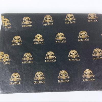 China Recycled Materials Fast Shipping Order Black Color Custom Tissue Paper For T Shirt Wrapping for sale