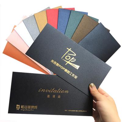 China Materials that respect the environment. Non-Toxic Custom Glossy Full Color Black Logo Printed Birthday Party Paper Envelope for sale