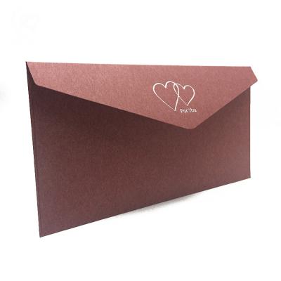 China Materials that respect the environment. Customized Silver Hot Foil Non-Toxic Logo Celebration Card Packaging Envelopes For Wedding for sale