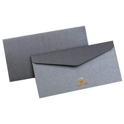 China Materials that respect the environment. Nontoxic Custom Gold Letter Printing Black Color Paper Thank You Gift Card Envelpes For Wedding for sale