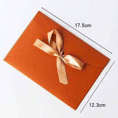 China Materials that respect the environment. Non-Toxic Recycle Shiny Orange Thank You Cards Custom Paper Envelopes With Decoration for sale