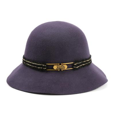 China Fisherman style simple casual simple metal buckle woolen decorative hat Japanese and Western hat for sale