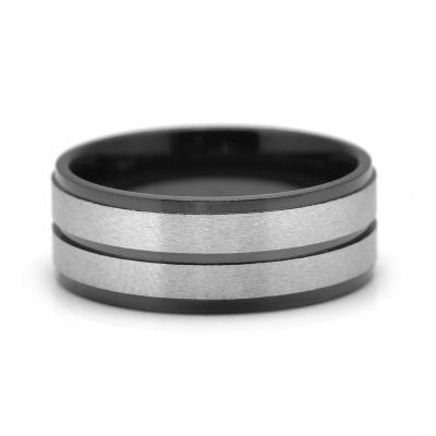 China TRENDY Black Rings Men Set For Boys Vintage Silver Women / Mens Black Ring With Jewelry Mens Rings Black Set for sale