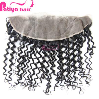 China Online Shopping Natural Curly Brazilian Hair Lace Front Human Hair Extension Unprocessed Virgin Free Parting Lace Frontal Closures 13x4 With Baby Hair for sale