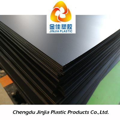 China Black Floor And Wall Protection PP Material Corrugated Sheet / Plastic Corflute Sheets For Floor And Wall Protection for sale