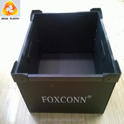 China Recyclable PP Material Plastic Antistatic ESD Turnover Boxes For Electronic Components for sale