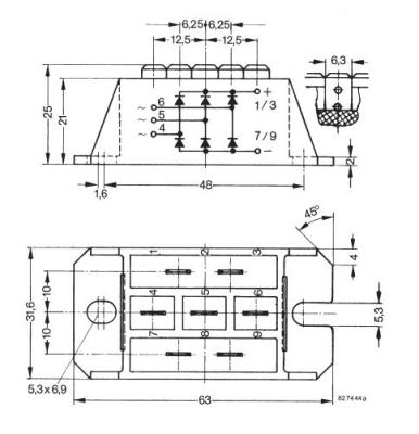 China Paquete estándar del puente de rectificador del módulo 3~ del rectificador VUO50-16NO3 con el módulo de poder de cerámica del bcd IXYS IGBT en venta