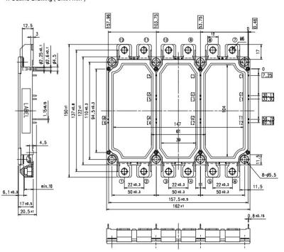 China IGBT Power Module 6MBI300UE-120-03 IGBT Module U-Series FUJITSU IGBT Power Module for sale