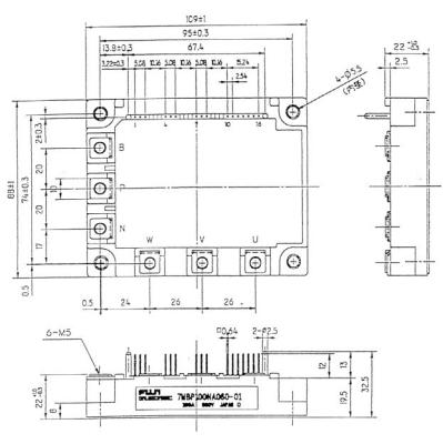 China de reeks van 7MBP100TEA060-01 Econo IPM 600V/100A 7 in één-pakket FUJITSU IGBT Machtsmodule Te koop