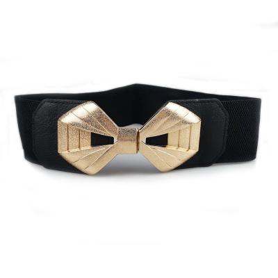 China Stretch Bowknot Elastic Buckle Waistband Wide Elastic Waist Support Belt for sale