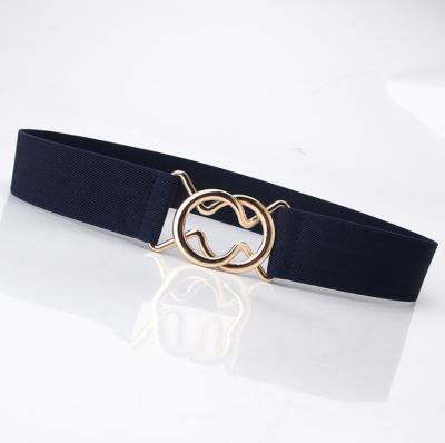 China Customized Locking Elastic Stretchy Women Elastic Buckle Waistband Support Belt for sale