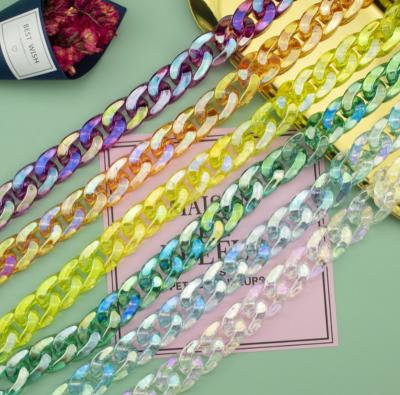 China Clear Resin Acrylic Decorative Bag Chains Acrylic Dazzle Bag Handle for sale