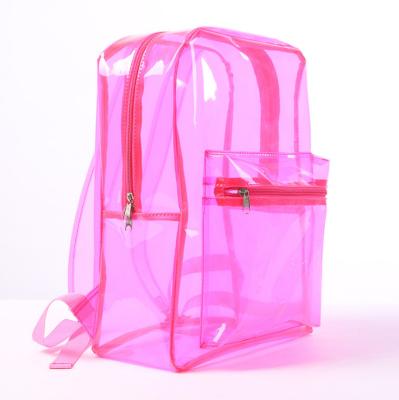 China Ladies Jelly Neon Color Leisure Travel PVC Waterproof Clear Clear Backpack for sale