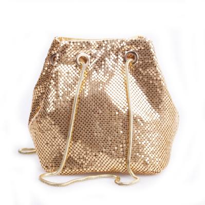 China Sequin Women Evening Clutch Bag Aluminum Sequins Cross Bucket Bag for sale