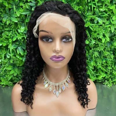 China Jerry Curl Wholesale Brazilian Virgin Hair Lace Front Wig For Black Transparent 150 Density Hair Wigs Women for sale