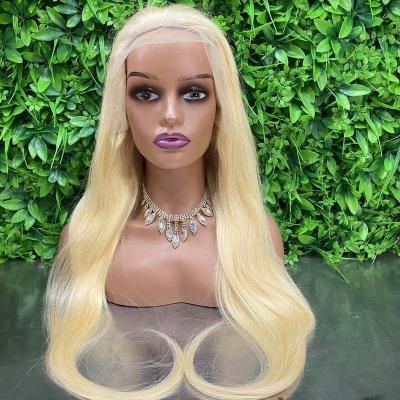 China Silky Straight 13x4 Wave 613 Lace Front Wig, Pre Plucked Transparent Swiss Lace Wigs Long Virgin Hair 613 Wig for sale